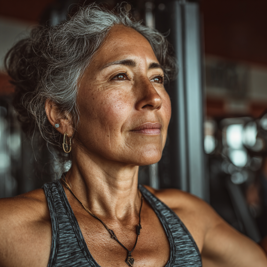 Adultos mayores ejercitándose con energía